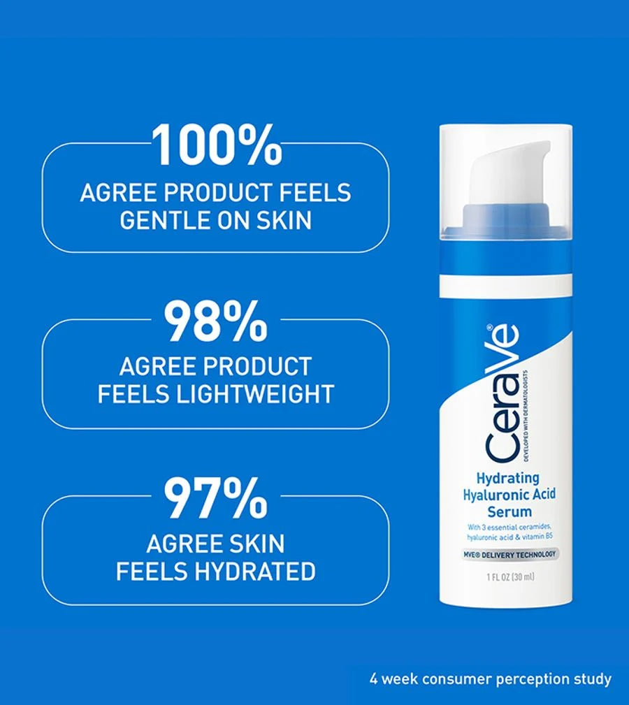 CeraVe Hydrating Hyaluronic Acid Serum with Ceramides & Vitamin B5 for Dry to Normal Skin – 30ml