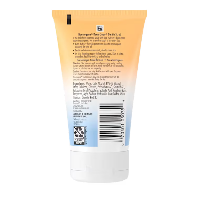 Neutrogena Deep Clean Gentle Scrub 124ml – Oil-Free Exfoliating Face Scrub for Smooth & Clear Skin