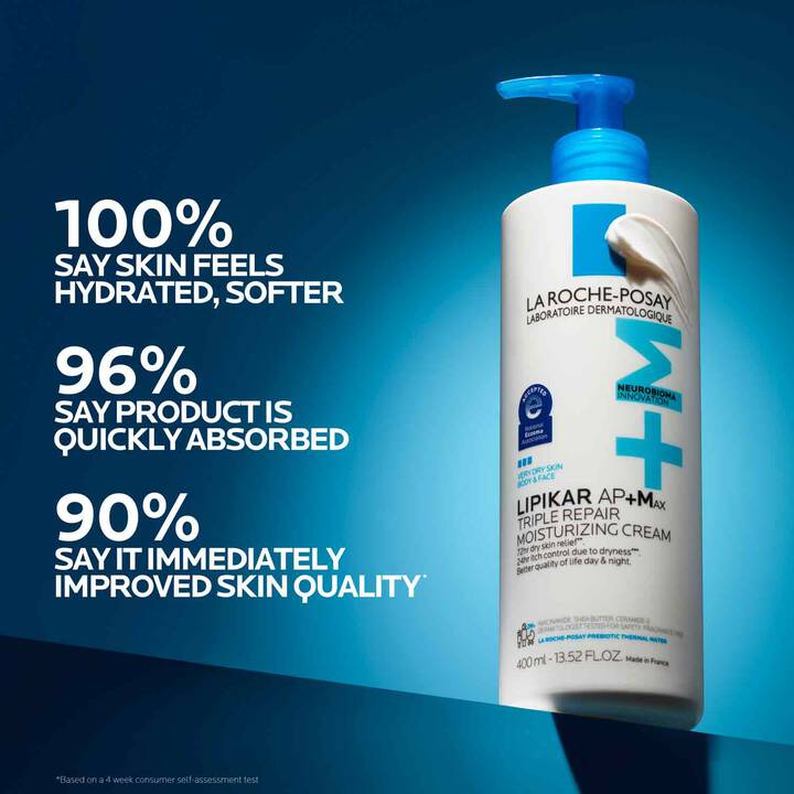 La Roche-Posay Lipikar AP+M Triple Repair Moisturizing Cream 400ml – Body & Face Moisturizer for Dry & Sensitive Skin