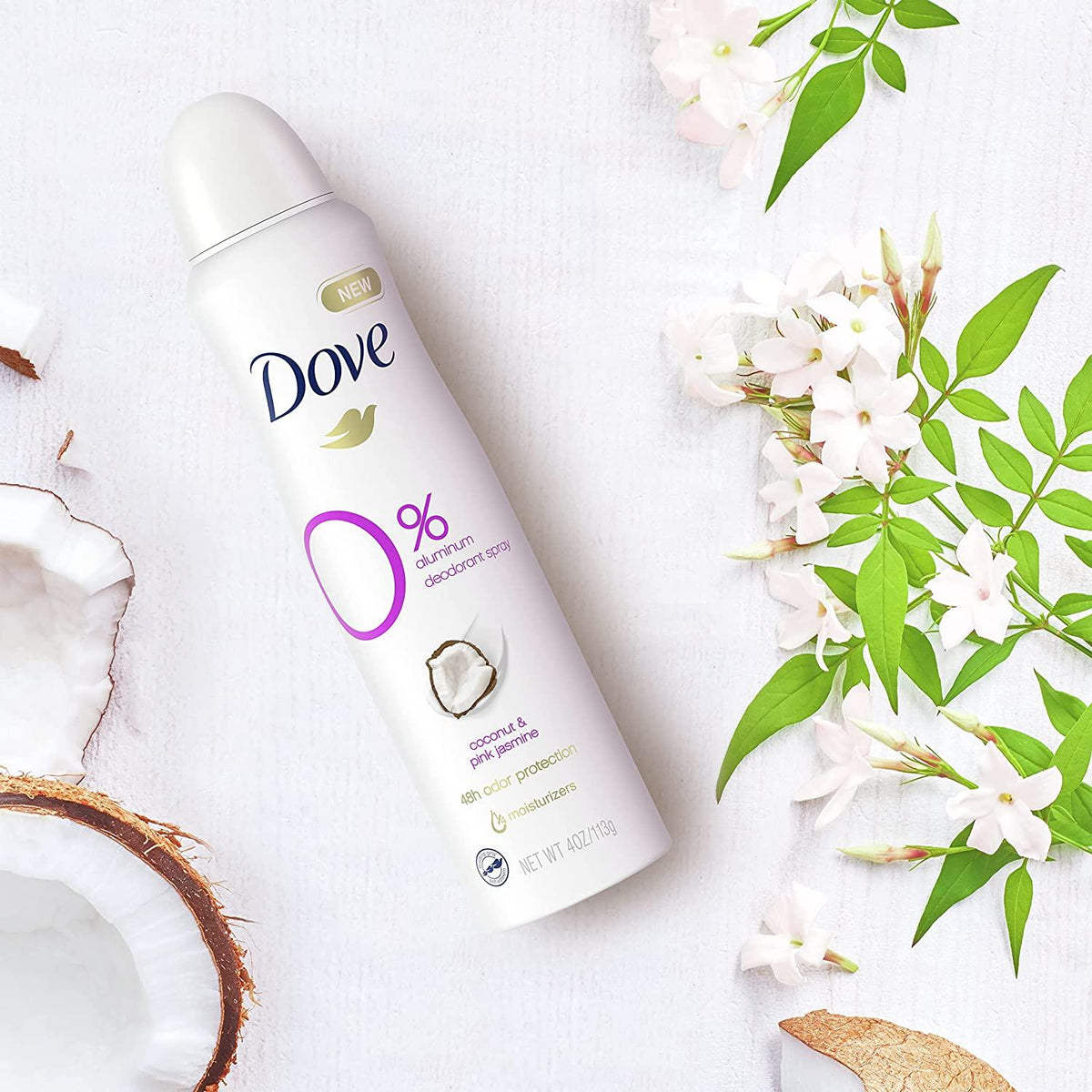 Dove 0% Aluminum Deodorant Spray - Coconut & Pink Jasmine (4 oz / 113g)