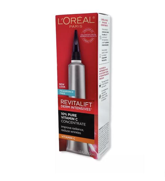 L'Oréal Paris Revitalift Derm Intensives 10% Pure Vitamin C Concentrate Serum 30ml | Fragrance-Free Brightening Face Serum