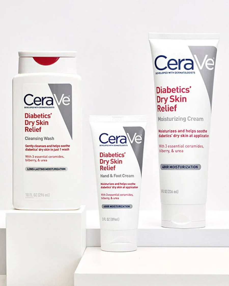 CeraVe Diabetics' Dry Skin Relief Moisturizing Cream 236ml | 48-Hour Hydration for Diabetic Dry Skin