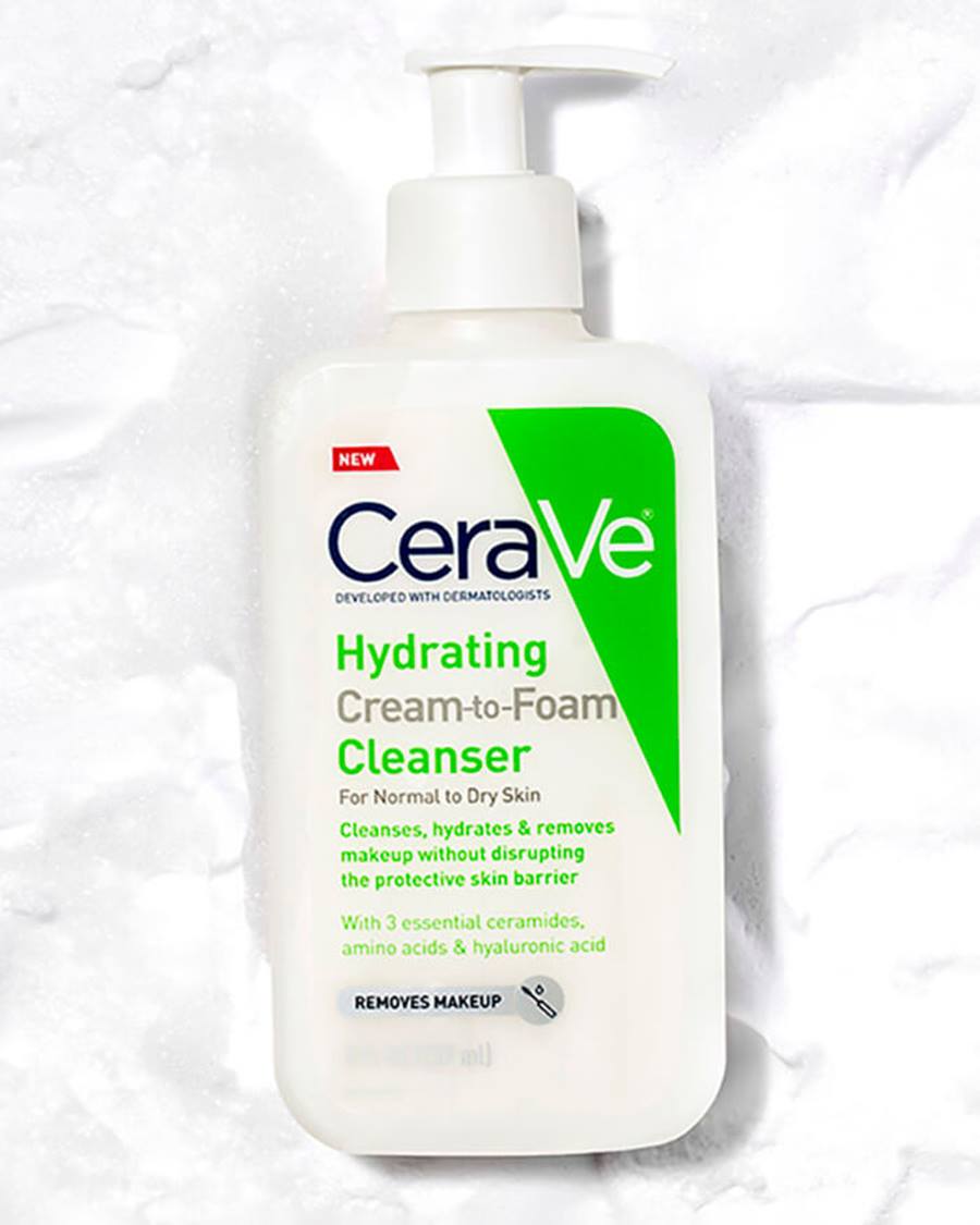 CeraVe Hydrating Cream-to-Foam Cleanser 355ml | Makeup Removing Face Wash for Normal to Dry Skin