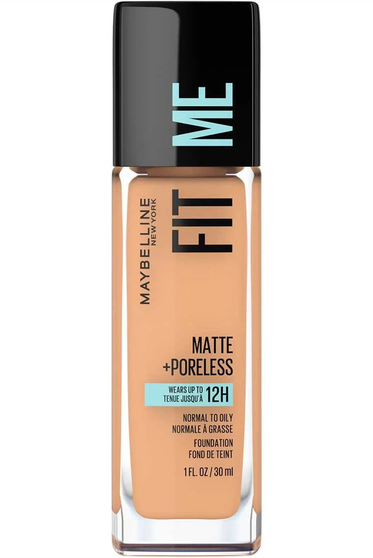 Maybelline Fit Me Matte + Poreless Foundation 30ml – Natural Matte Liquid Foundation for Normal to Oily Skin