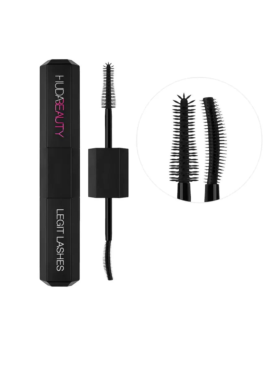 Huda Beauty Legit Lashes Double-Ended Mascara 2 x 8.5ml – Extreme Volume, Curl & Length