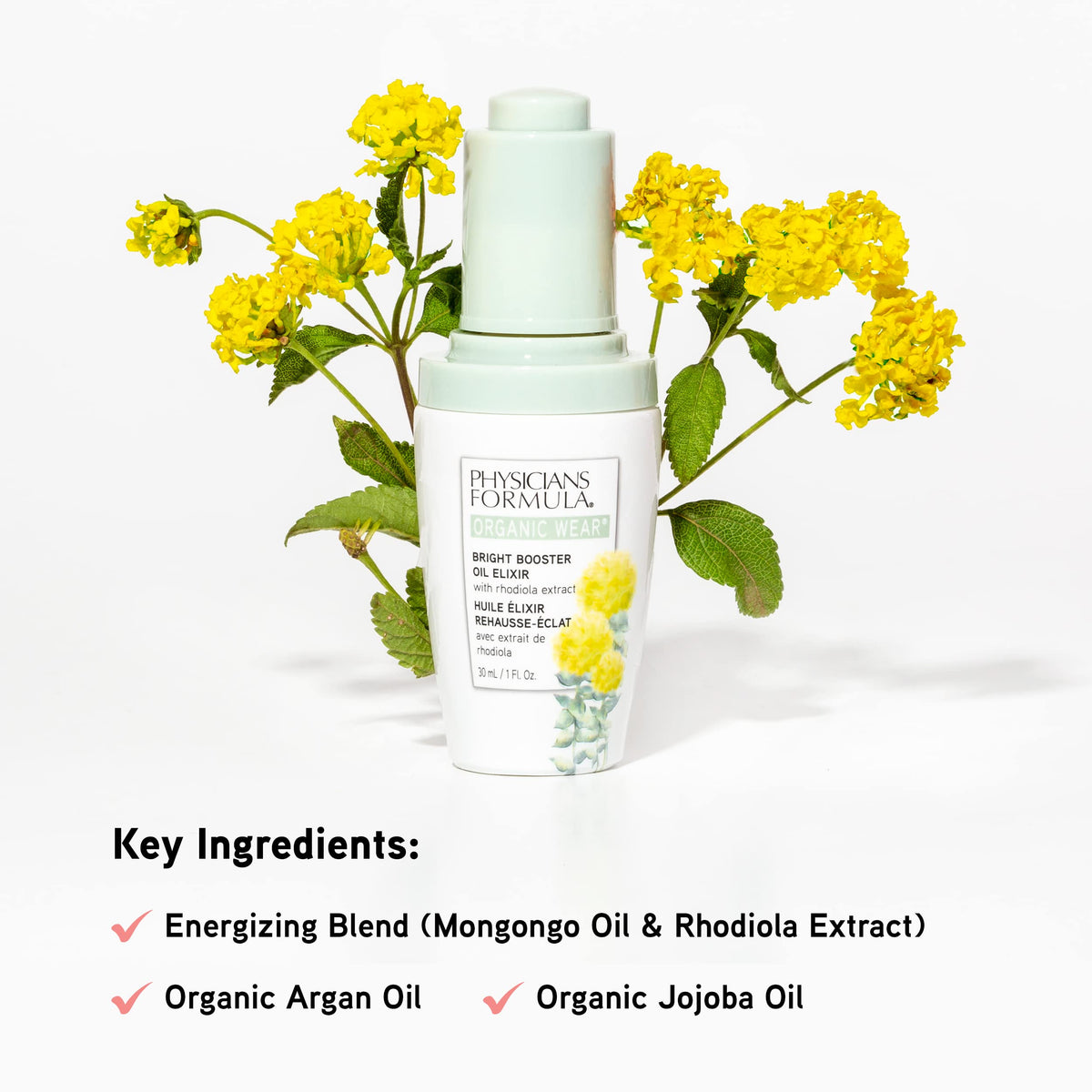 Physicians Formula Organic Wear Bright Booster Oil Elixir Rhodiola Extract Serum