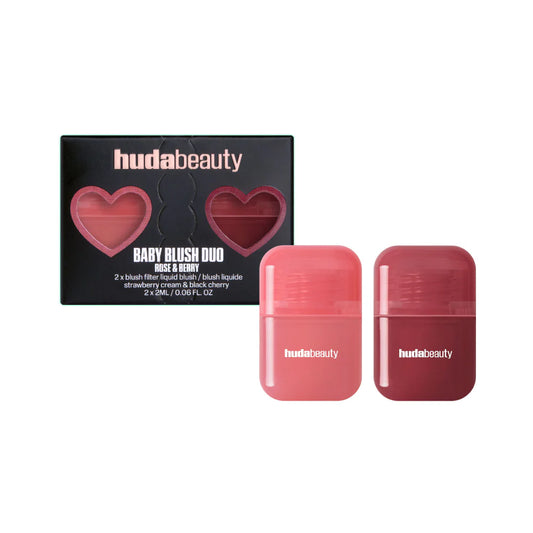 Huda Beauty Baby Blush Duo Rose & Berry – Mini Blush Filter Liquid Blush Set