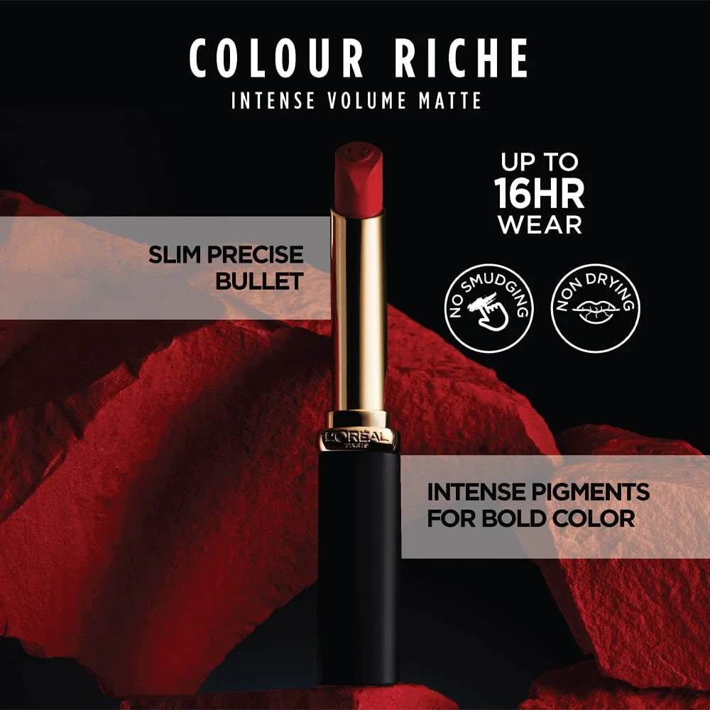 L'Oreal Paris Colour Riche Intense Volume Matte Lipstick Longwear Hydrating Slim Bullet