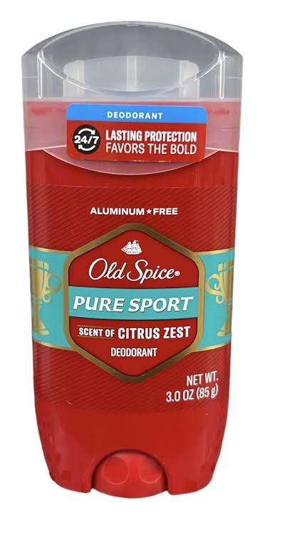 Old Spice Pure Sport Deodorant Stick Scent of Citrus Zest 3.0 oz
