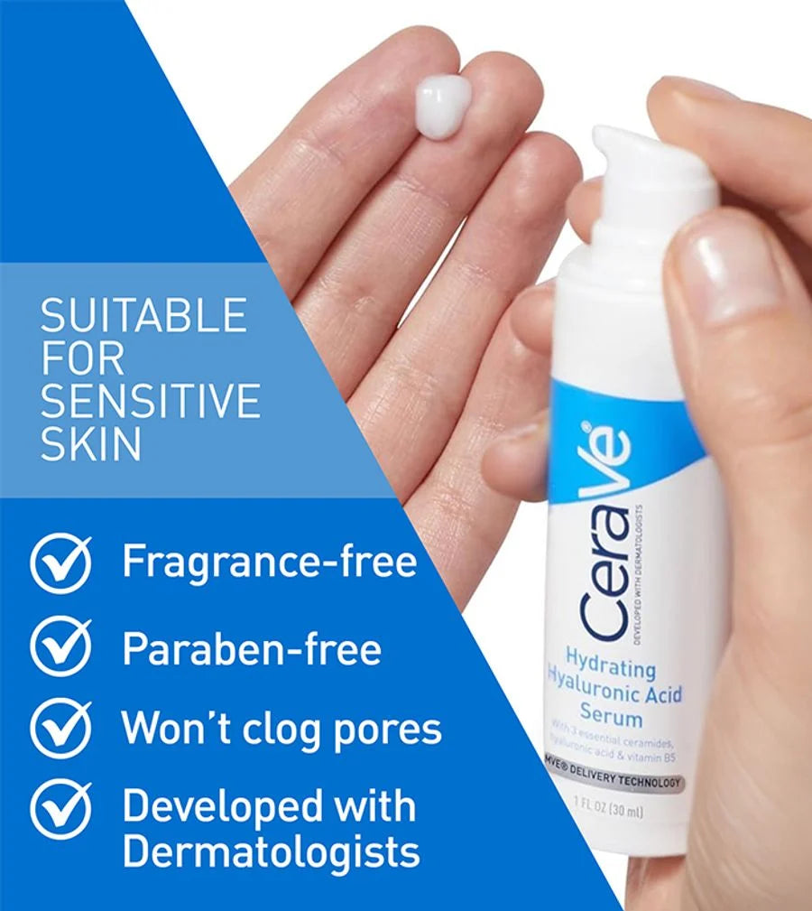 CeraVe Hydrating Hyaluronic Acid Serum with Ceramides & Vitamin B5 for Dry to Normal Skin – 30ml