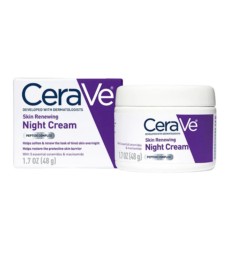 CeraVe Skin Renewing Night Cream with Peptide Complex, Ceramides & Niacinamide – 48g