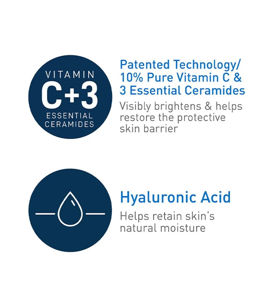 CeraVe Skin Renewing Vitamin C Serum with Hyaluronic Acid & Ceramides – Brightening Face Serum 30ml