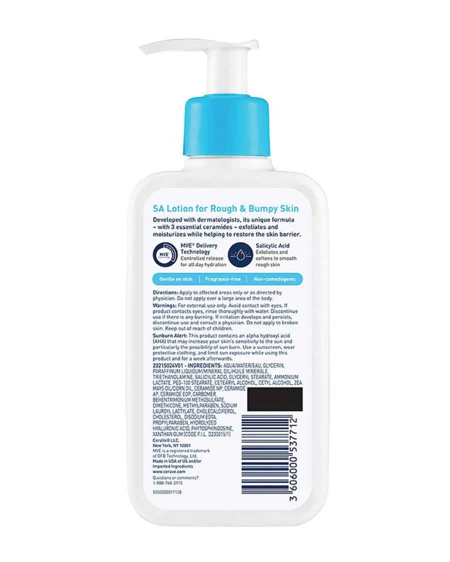 CeraVe SA Lotion for Rough & Bumpy Skin 237ml – Salicylic Acid Moisturizing Body Lotion