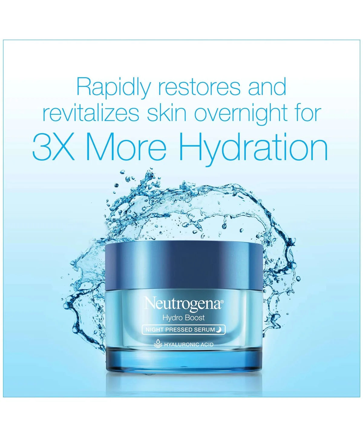 Neutrogena Hydro Boost Night Pressed Serum 48g – Overnight Hydrating Face Serum with Hyaluronic Acid for Dry Skin