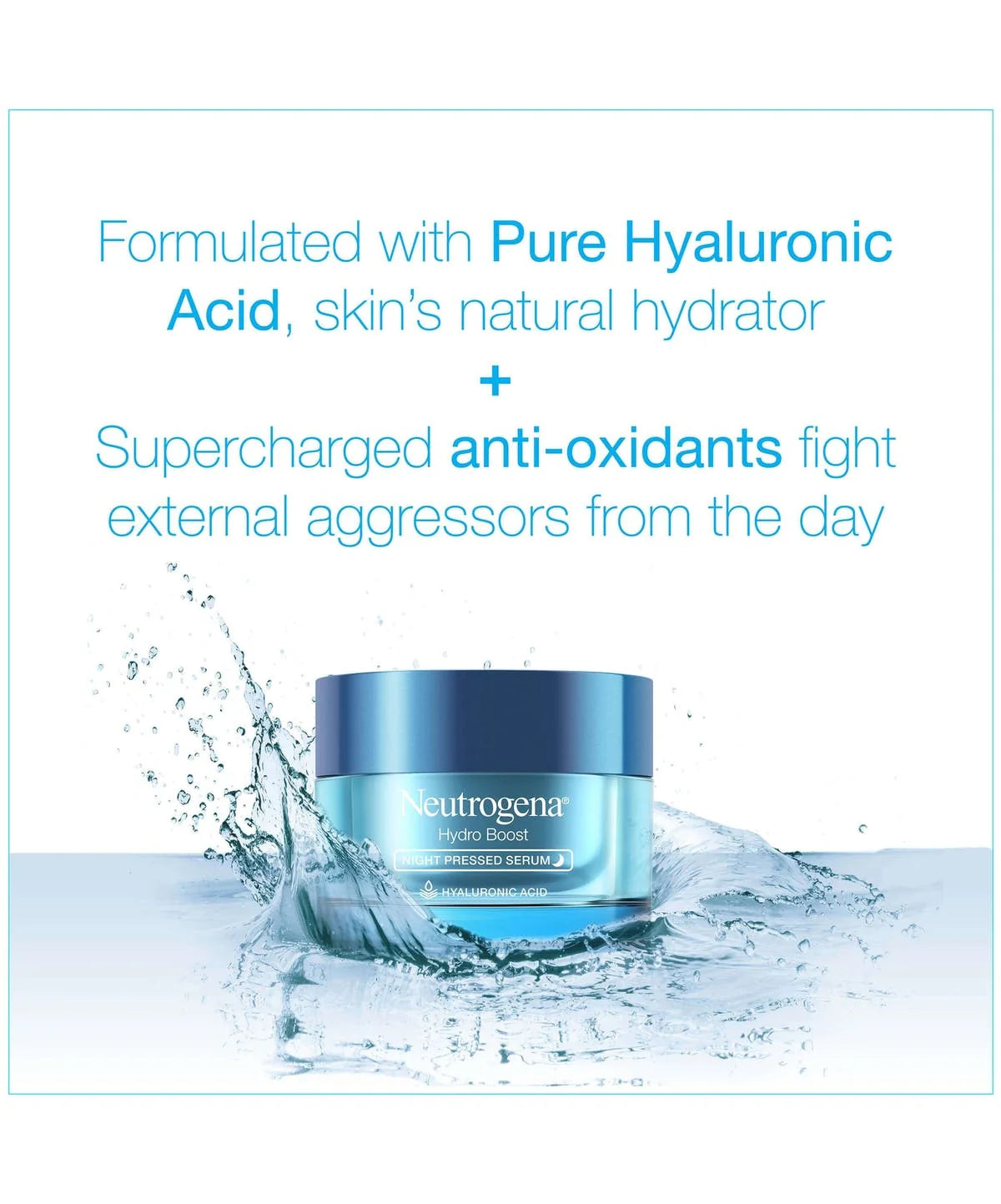 Neutrogena Hydro Boost Night Pressed Serum 48g – Overnight Hydrating Face Serum with Hyaluronic Acid for Dry Skin