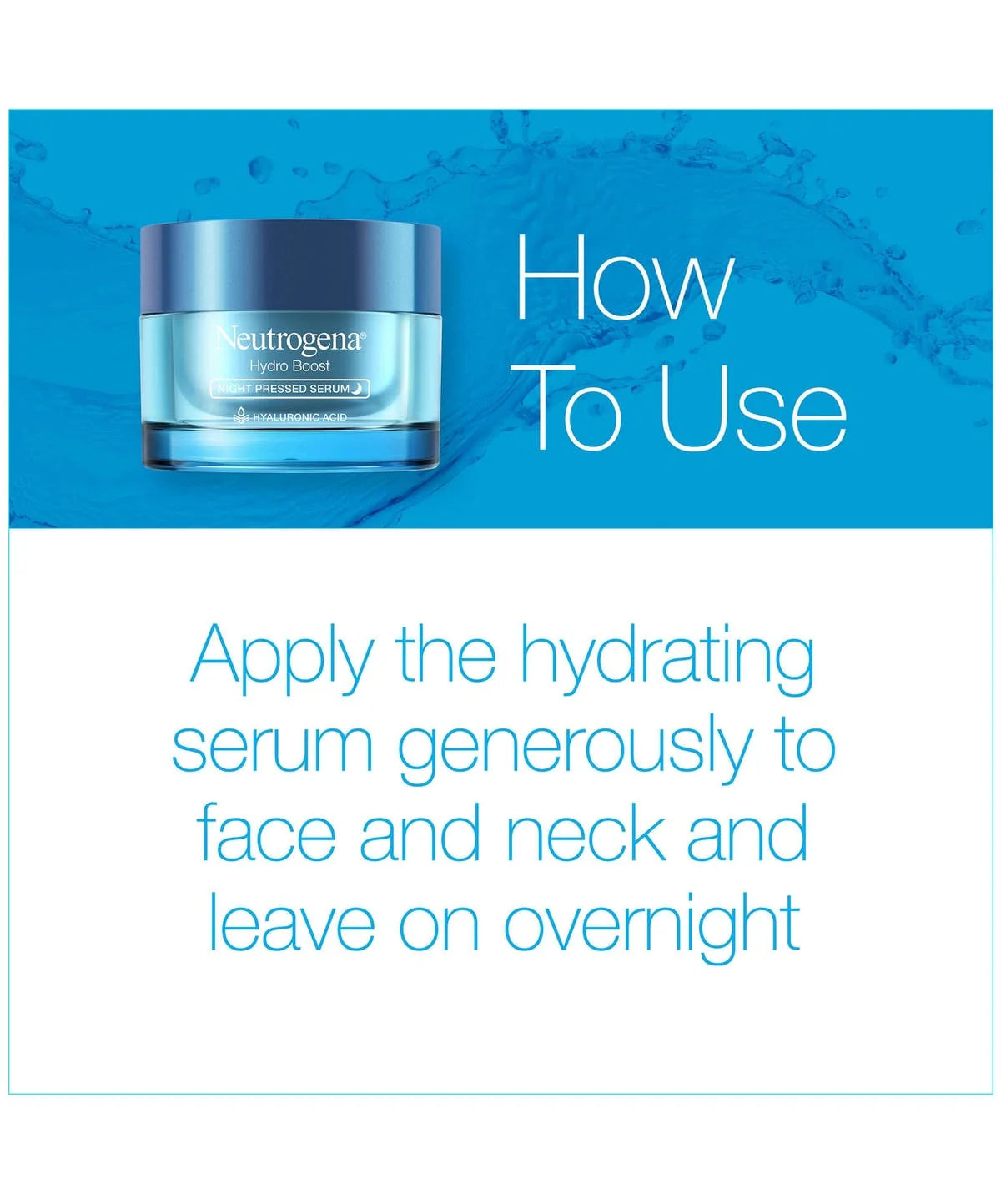 Neutrogena Hydro Boost Night Pressed Serum 48g – Overnight Hydrating Face Serum with Hyaluronic Acid for Dry Skin