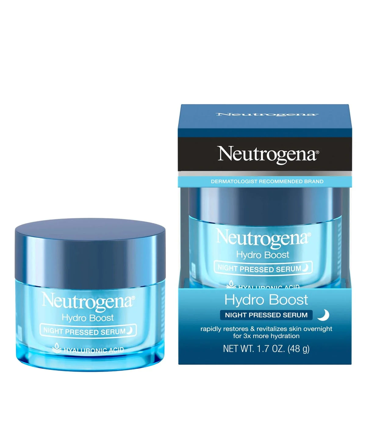 Neutrogena Hydro Boost Night Pressed Serum 48g – Overnight Hydrating Face Serum with Hyaluronic Acid for Dry Skin