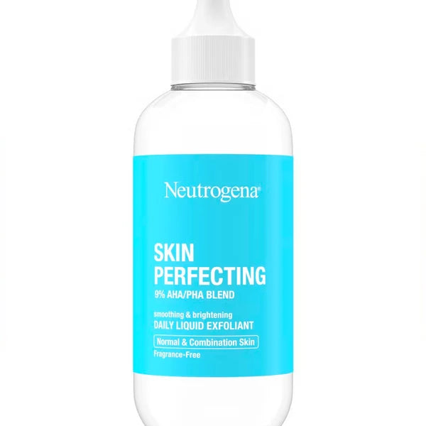 Neutrogena Skin Perfecting 9% AHA/PHA Blend Daily Liquid Exfoliant 118ml – Fragrance-Free Face Exfoliator for Smooth & Radiant Skin