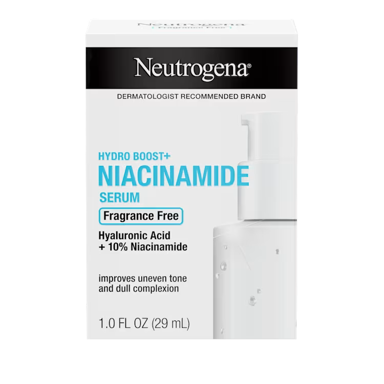 Neutrogena Hydro Boost+ Niacinamide Serum 29ml – Fragrance-Free Hydrating Face Serum with 10% Niacinamide