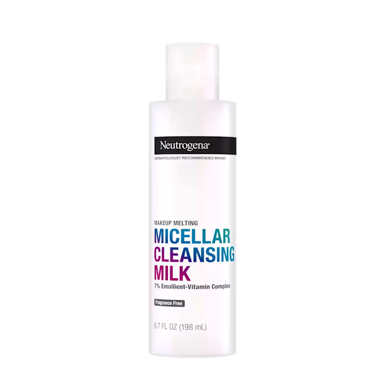 Neutrogena Makeup Melting Micellar Cleansing Milk Fragrance Free 198ml – Gentle Face Makeup Remover for Sensitive Skin