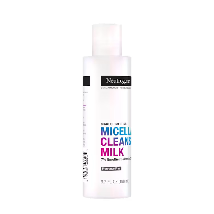 Neutrogena Makeup Melting Micellar Cleansing Milk Fragrance Free 198ml – Gentle Face Makeup Remover for Sensitive Skin