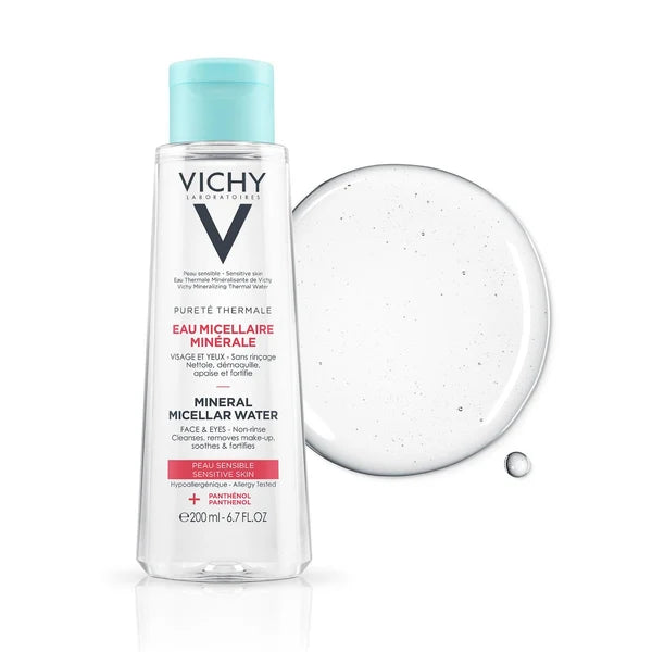 Vichy Pureté Thermale Mineral Micellar Water 200ml – Face & Eye Makeup Remover