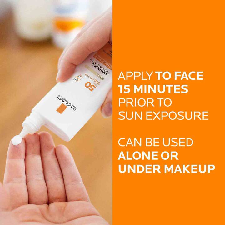 La Roche-Posay Anthelios Mineral Light Fluid Sunscreen SPF 50 50ml – Fragrance-Free Matte Finish Face Sunscreen