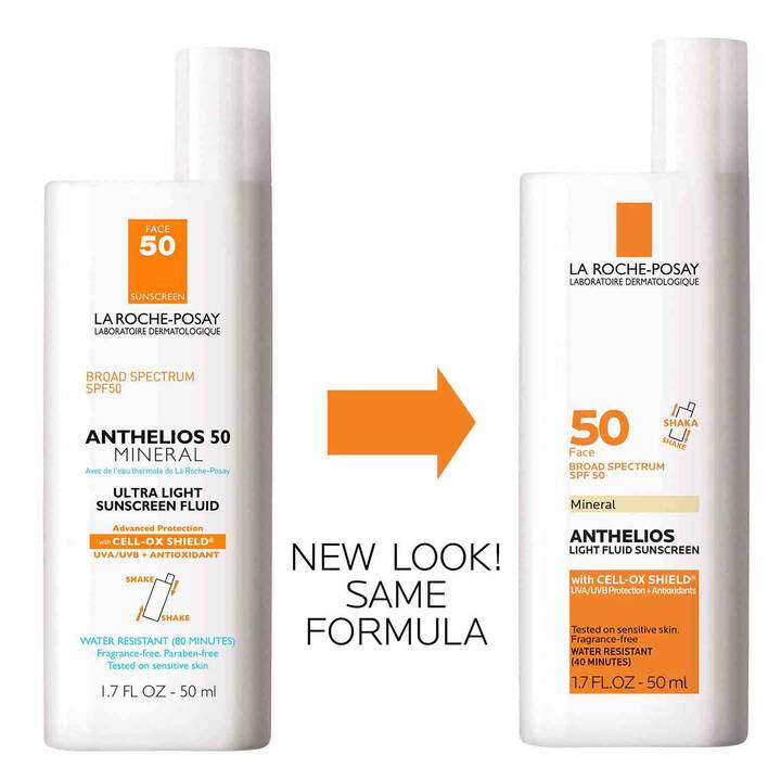 La Roche-Posay Anthelios Mineral Light Fluid Sunscreen SPF 50 50ml – Fragrance-Free Matte Finish Face Sunscreen