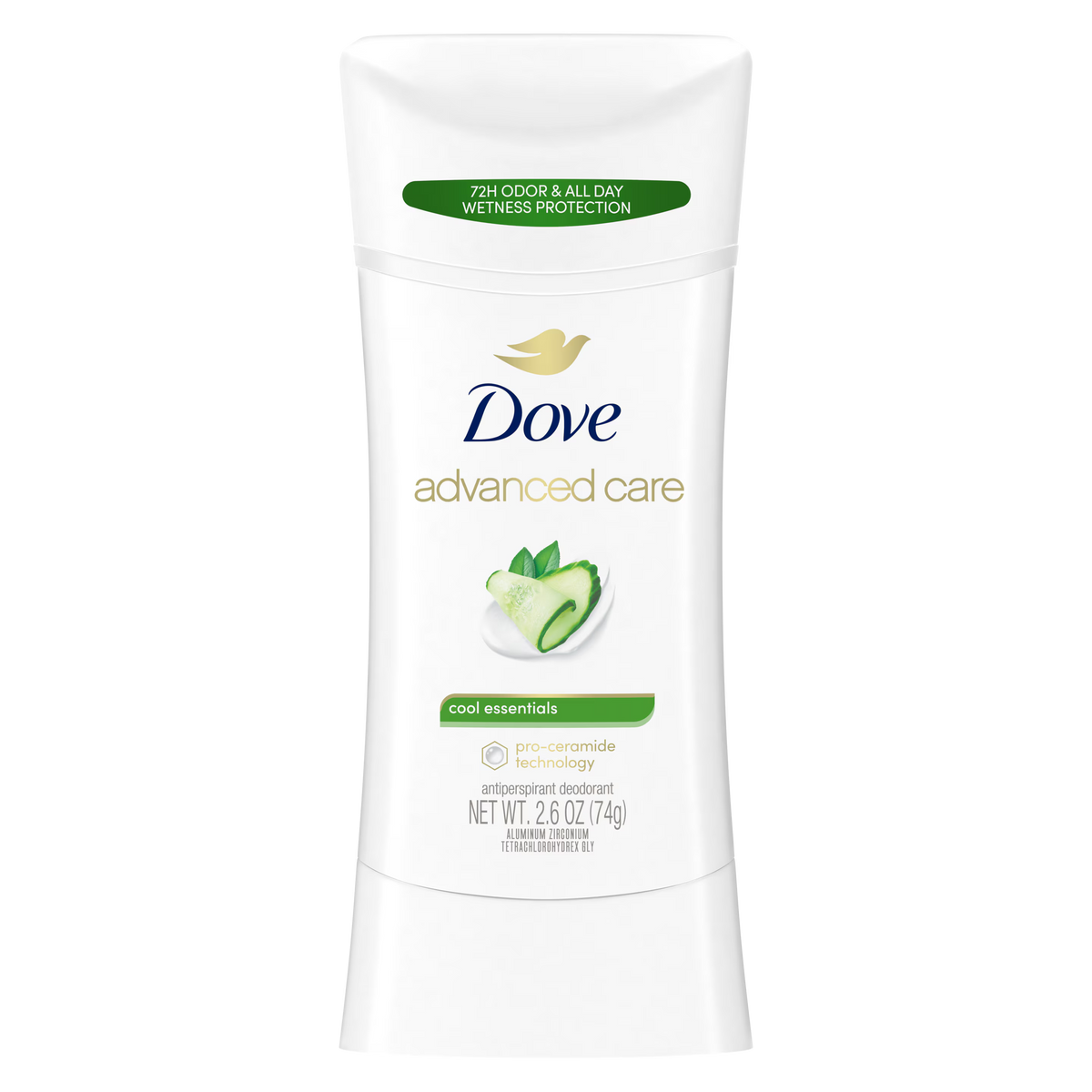 Dove Advanced Care Antiperspirant Deodorant Stick - Cool Essentials Cucumber & Green Tea (2.6 oz / 74g)