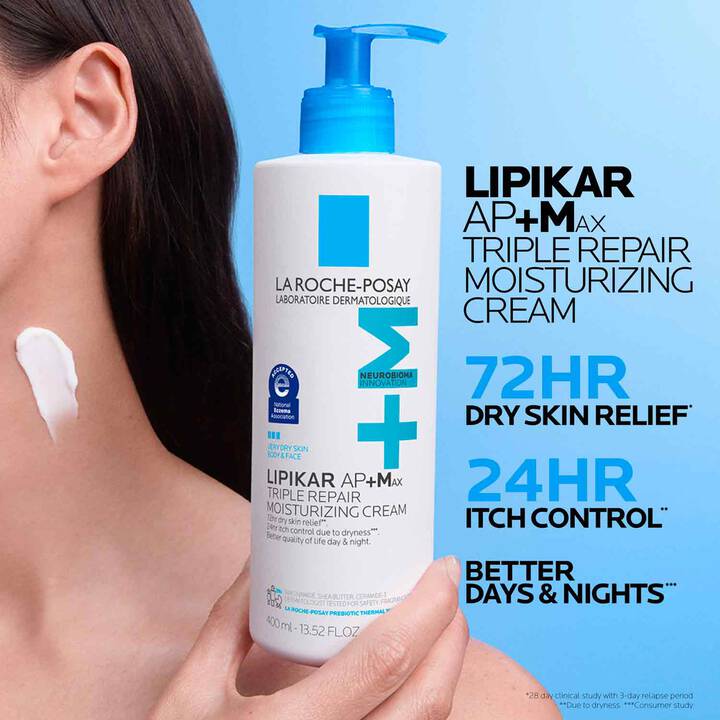 La Roche-Posay Lipikar AP+M Triple Repair Moisturizing Cream 400ml – Body & Face Moisturizer for Dry & Sensitive Skin