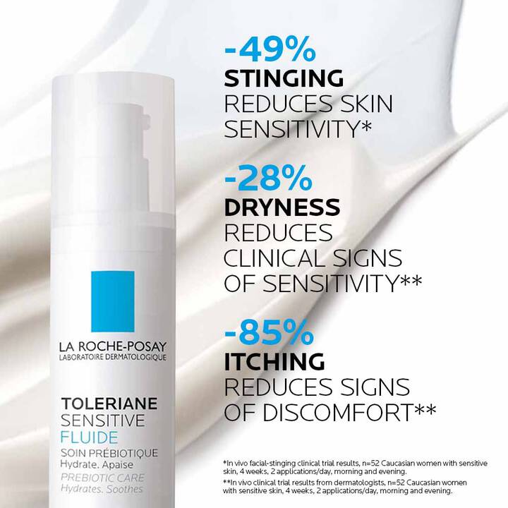 La Roche-Posay Toleriane Sensitive Fluide Moisturizer 40ml – Lightweight Face Moisturizer for Sensitive & Normal to Combination Skin