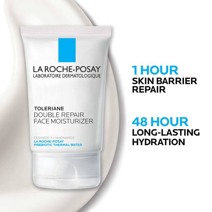 La Roche-Posay Toleriane Double Repair Face Moisturizer 100ml – Oil-Free Daily Moisturizer with Ceramide-3 & Niacinamide for Sensitive Skin