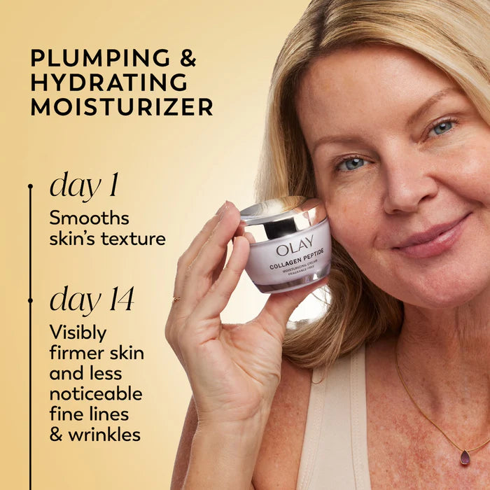 OLAY Collagen Peptide Moisturizing Cream 48g – Fragrance-Free Firming Face Moisturizer