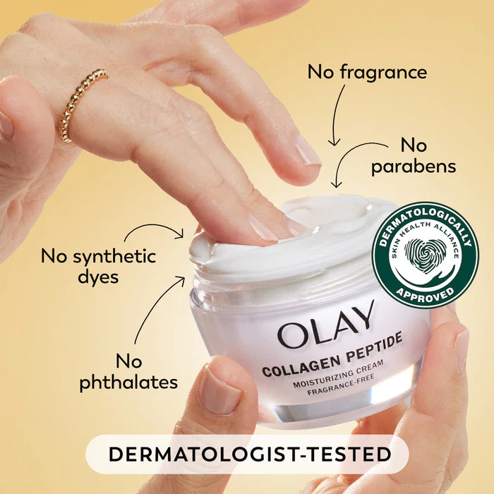 OLAY Collagen Peptide Moisturizing Cream 48g – Fragrance-Free Firming Face Moisturizer
