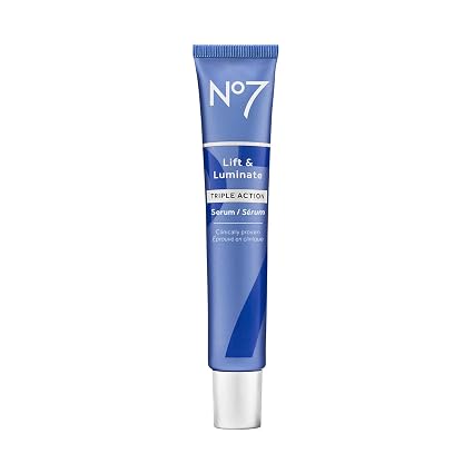 No7 Lift & Luminate Triple Action Serum - Anti-Aging Face Serum (1.69 oz / 50ml)