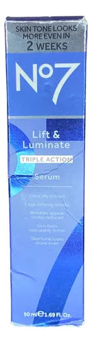 No7 Lift & Luminate Triple Action Face Serum - 2 Weeks Even Skin Tone Variant (1.69 oz / 50ml)