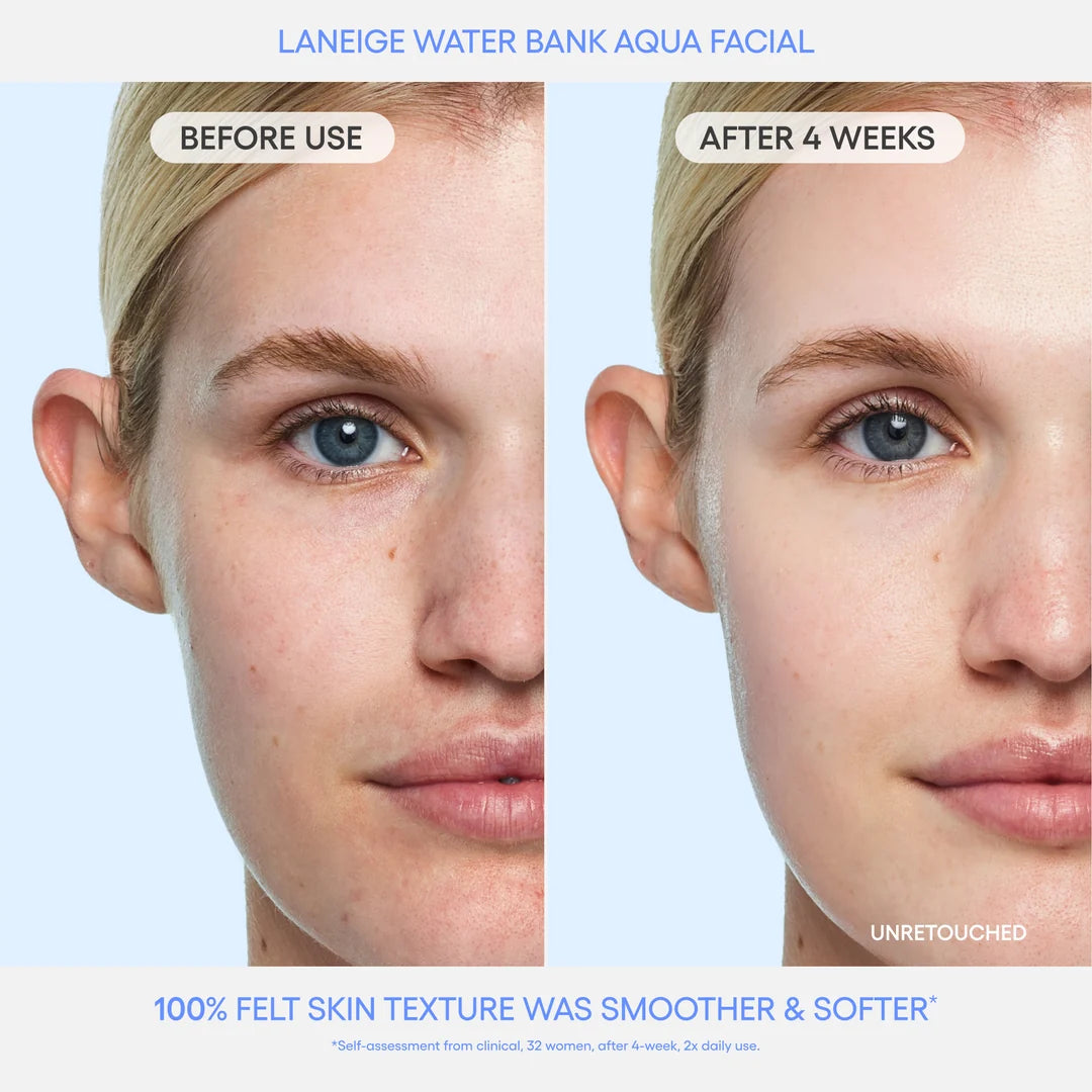 LANEIGE Water Bank Aqua Facial Serum (30ml / 1.01 fl. oz.) – Hydrating, Retexturizing & Glow Serum