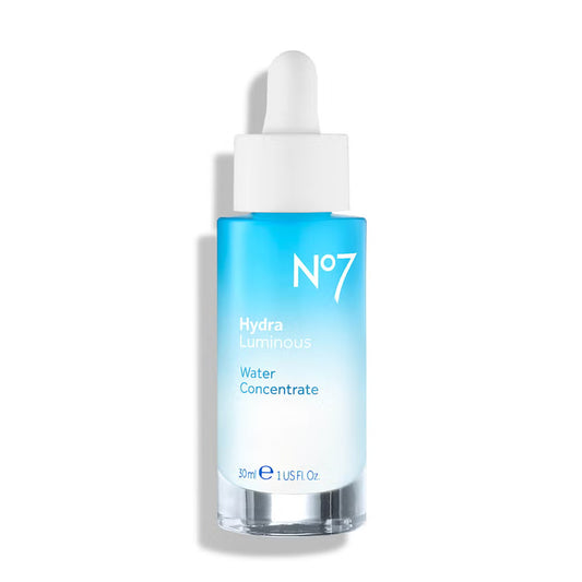 No7 HydraLuminous Water Concentrate - Hydrating Face Serum Dropper (1 Fl Oz / 30ml)