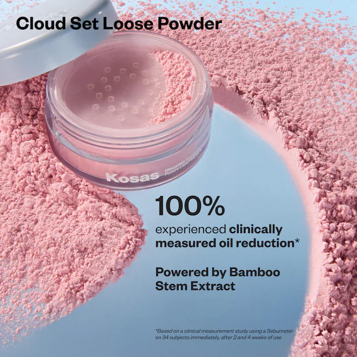 Kosas Brighten + Blur Set – Setting Powder & Wet Lip Oil Makeup Set