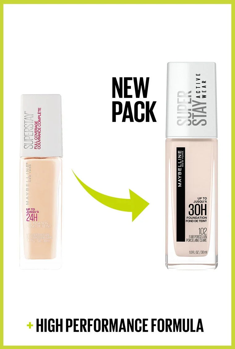 Maybelline Super Stay Active Wear Foundation 30ml – 30H Full Coverage Foundation | Shade 118 Light Beige