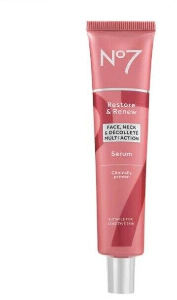 No7 Restore & Renew Face, Neck & Décolleté Multi Action Serum (2.5 Fl Oz / 75ml)