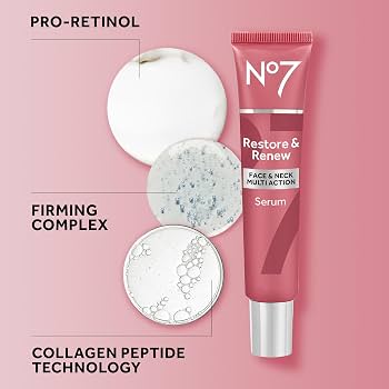 No7 Restore & Renew Face, Neck & Décolleté Multi Action Serum (2.5 Fl Oz / 75ml)