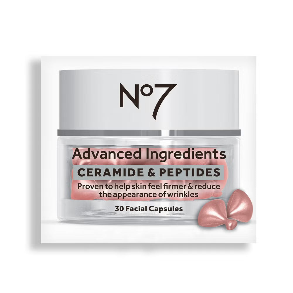 No7 Advanced Ingredients Ceramide & Peptides Facial Capsules (30 Count)