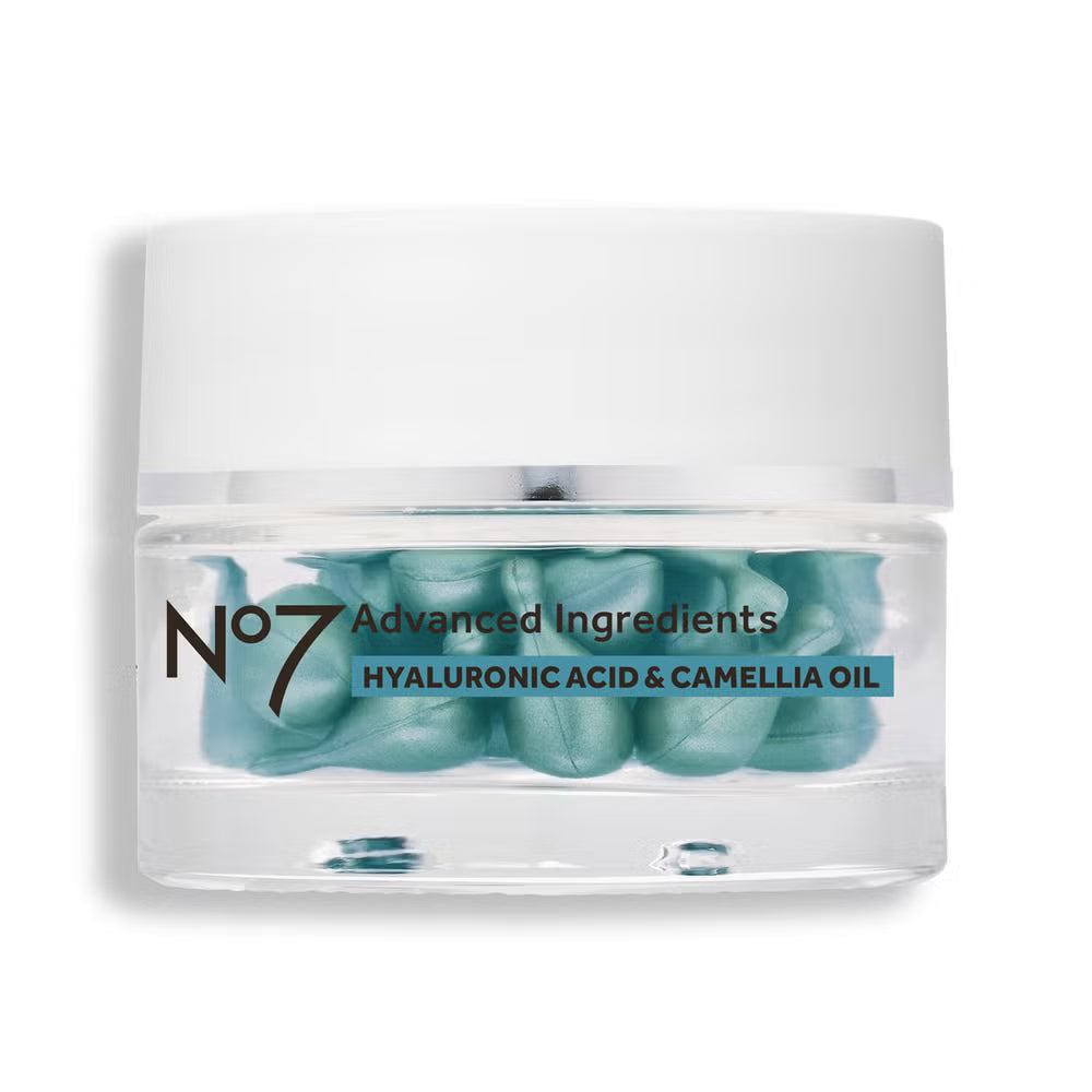 No7 Advanced Ingredients Hyaluronic Acid & Camellia Oil Facial Capsules (30 Count)