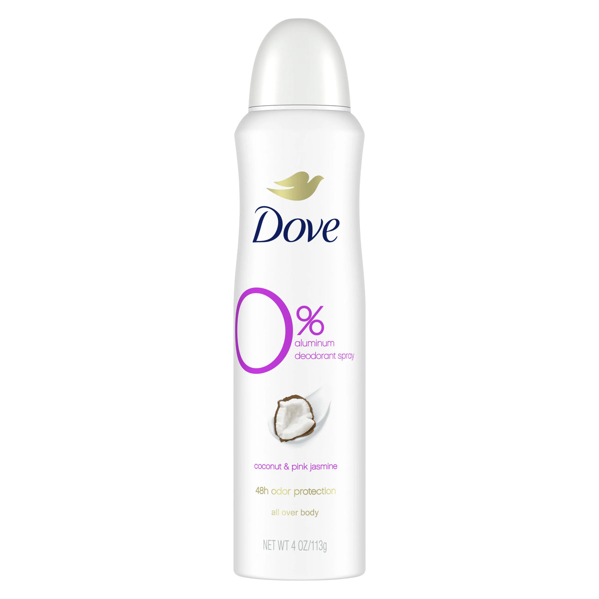 Dove 0% Aluminum Deodorant Spray - Coconut & Pink Jasmine (4 oz / 113g)