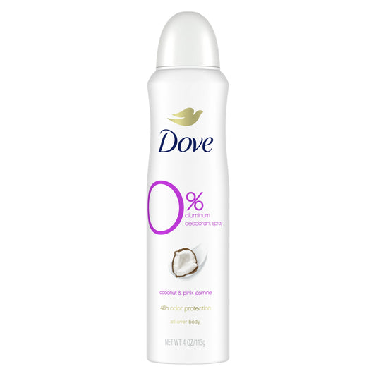 Dove 0% Aluminum Deodorant Spray - Coconut & Pink Jasmine (4 oz / 113g)
