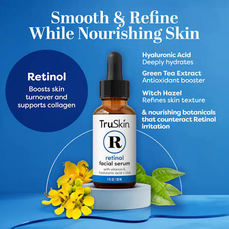 TruSkin Retinol Serum for Face with Hyaluronic Acid & Cica 30ml | Anti-Aging & Hydrating Face Serum