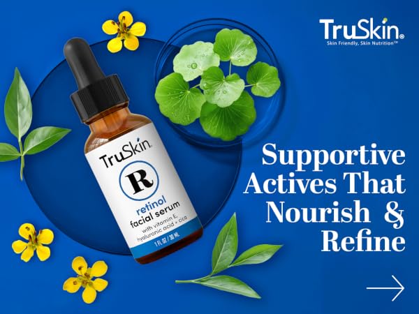 TruSkin Retinol Serum for Face with Hyaluronic Acid & Cica 30ml | Anti-Aging & Hydrating Face Serum