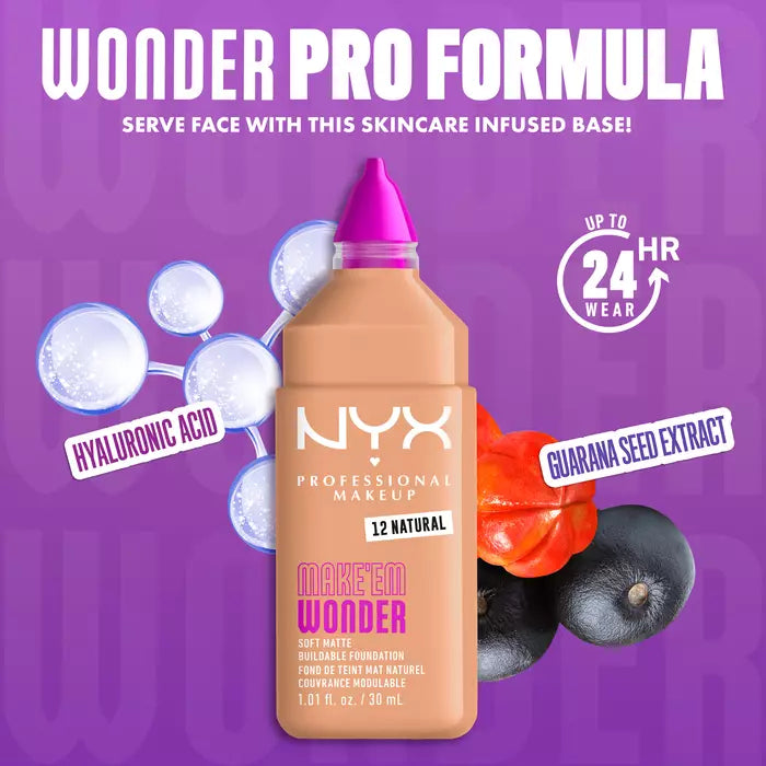 NYX Makeup to Wonder Foundation 30ml – Soft Matte Buildable Foundation