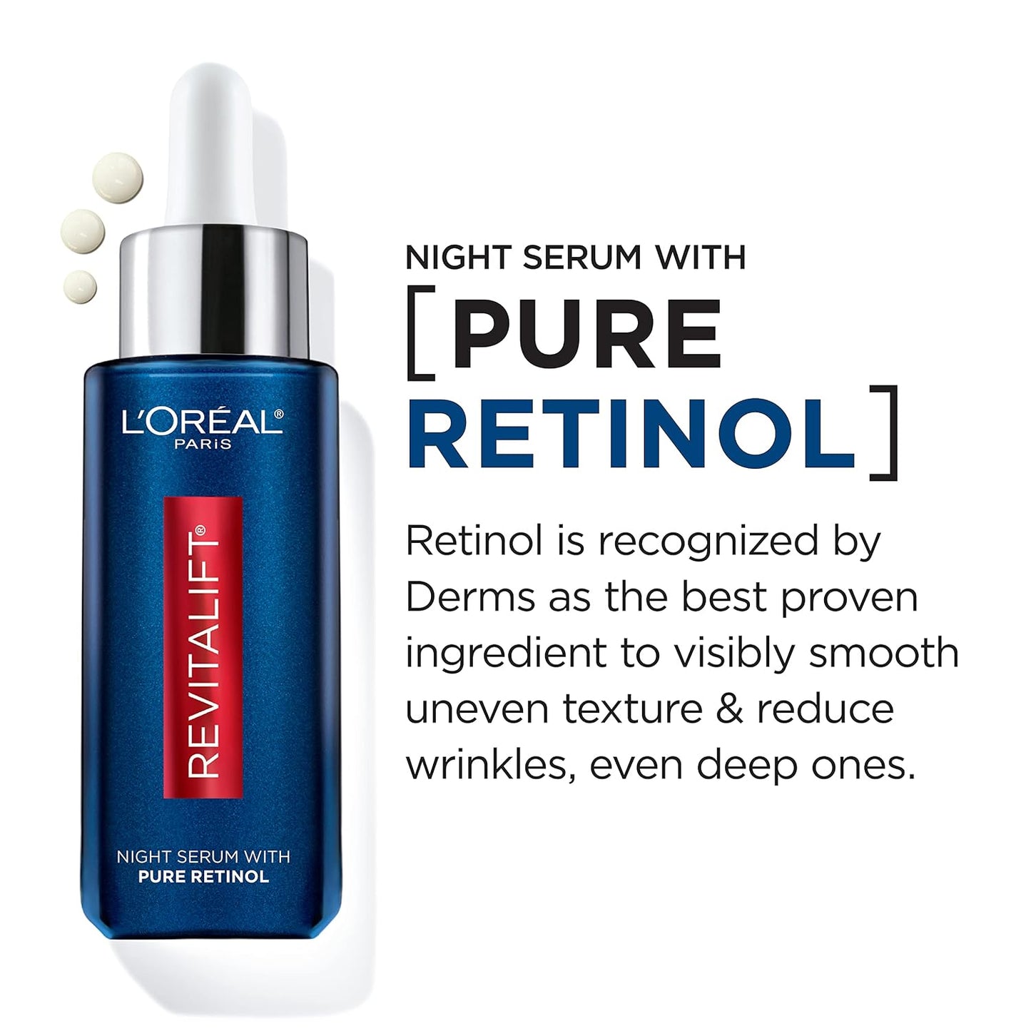 L'Oréal Paris Revitalift 0.3% Pure Retinol Night Serum | Fragrance-Free Anti-Wrinkle Face Serum